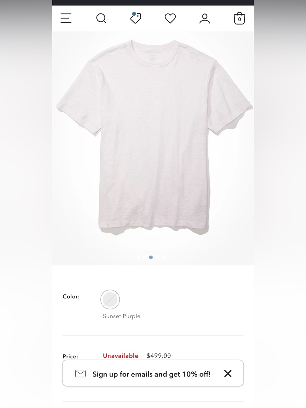 Men's American eagle Lightweight Crewneck Tee - Pale Pink